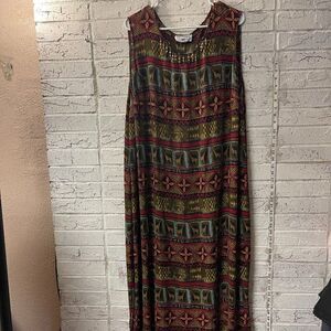 Vintage Carolina Colours Giraffe Print Sleeveless Dress Plus Size 24W